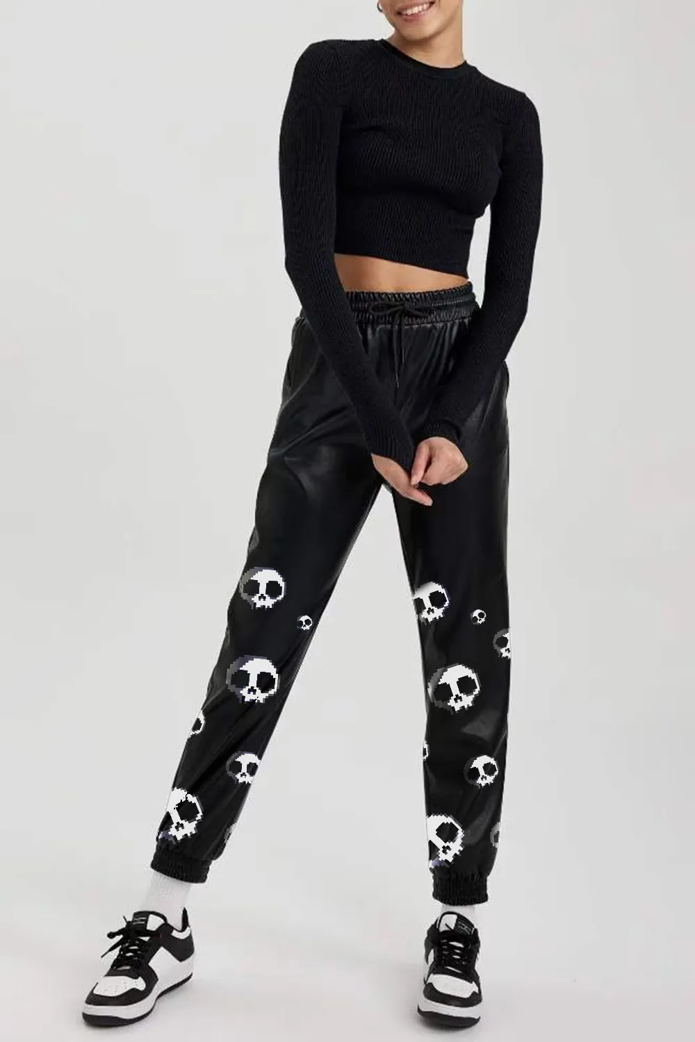 Jogger Faux Leather Trousers