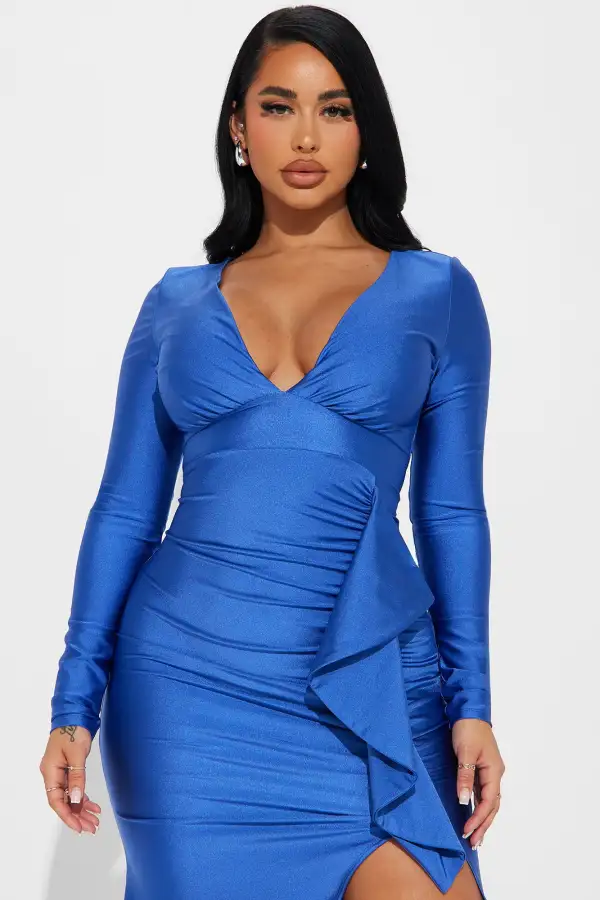 Liliana Ruffle Maxi Dress - Royal
