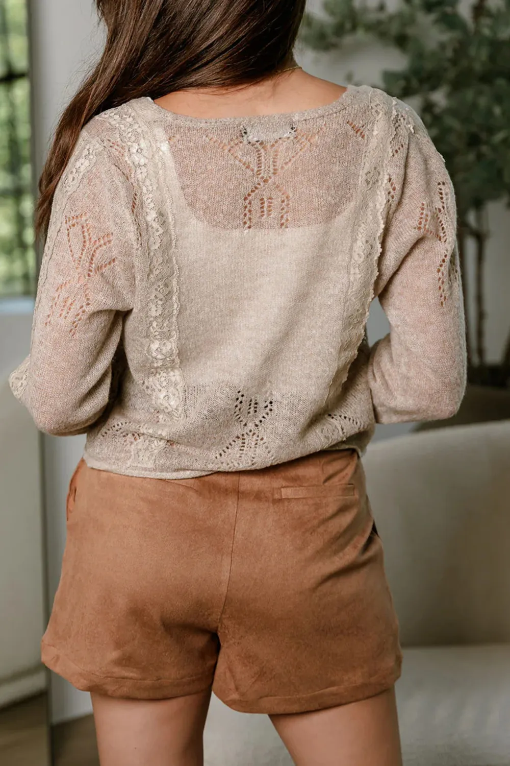 Front Tie Long Sleeve Cardigan