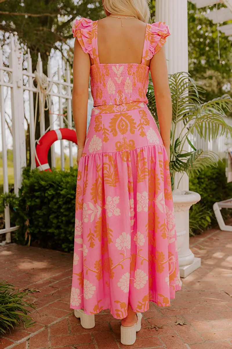 Girly And Elegant Floral Skirt For Women