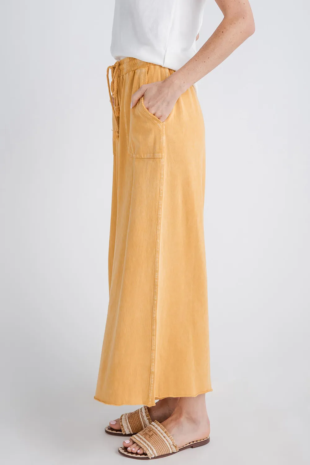 Easel Wide Leg Knit Pants - ash
