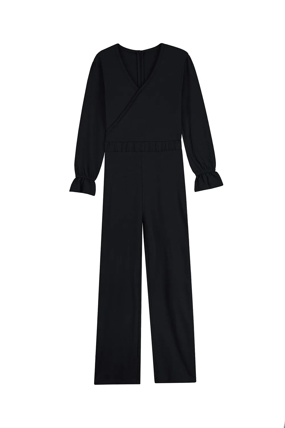 V-Neck Ruffle Sleeves Ladies Trousers Jumpsuit