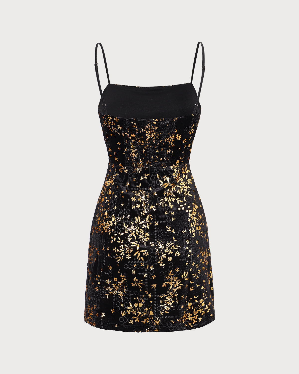 The Black Floral Sheath Slip Mini Dress