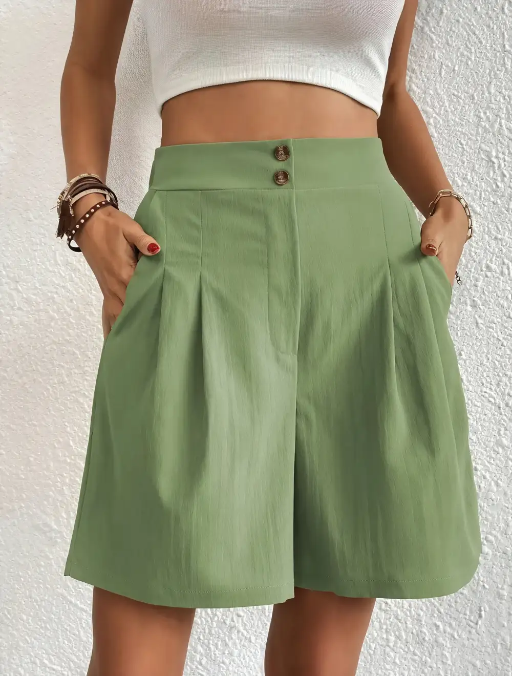 High Waisted Cargo Shorts
