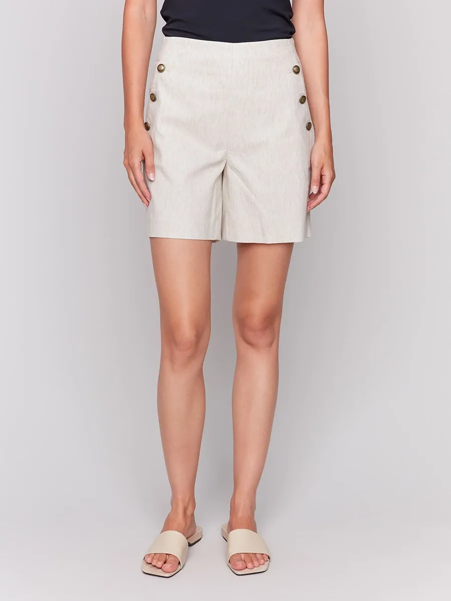 Low-Key And Elegant Stretch Linen Women's Short