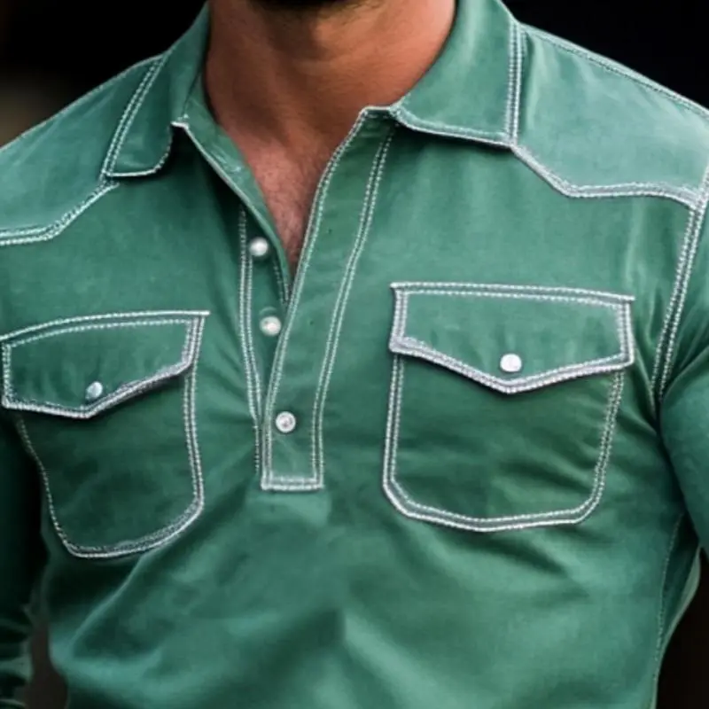 Clean Long Sleeve Collared Knit Suede Feel Shirt