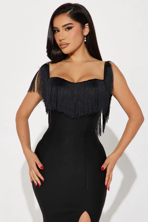 Stallion Bandage Maxi Dress - Black