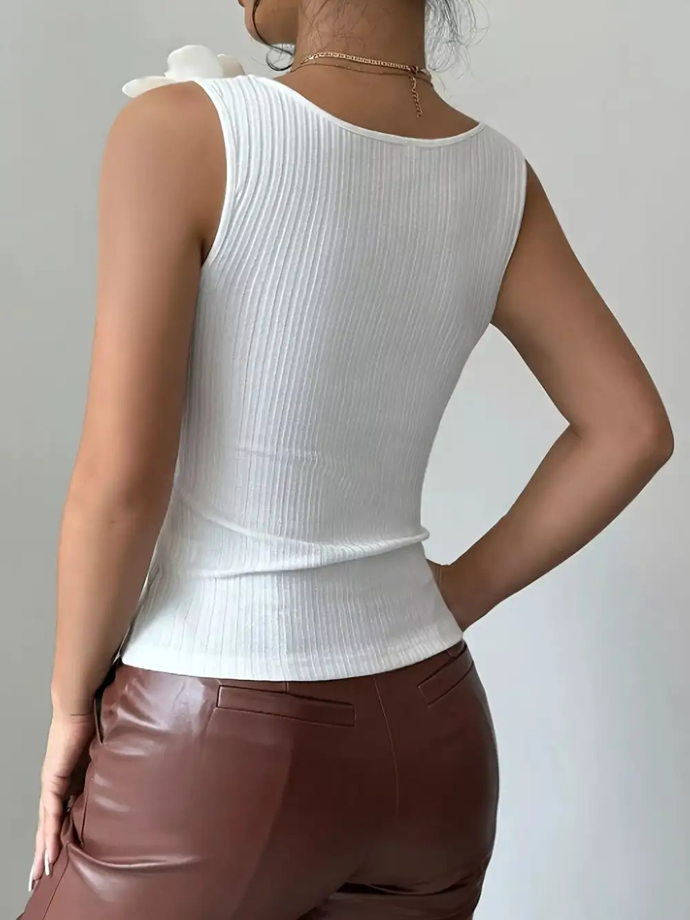 Applique Ribbed Tank Top