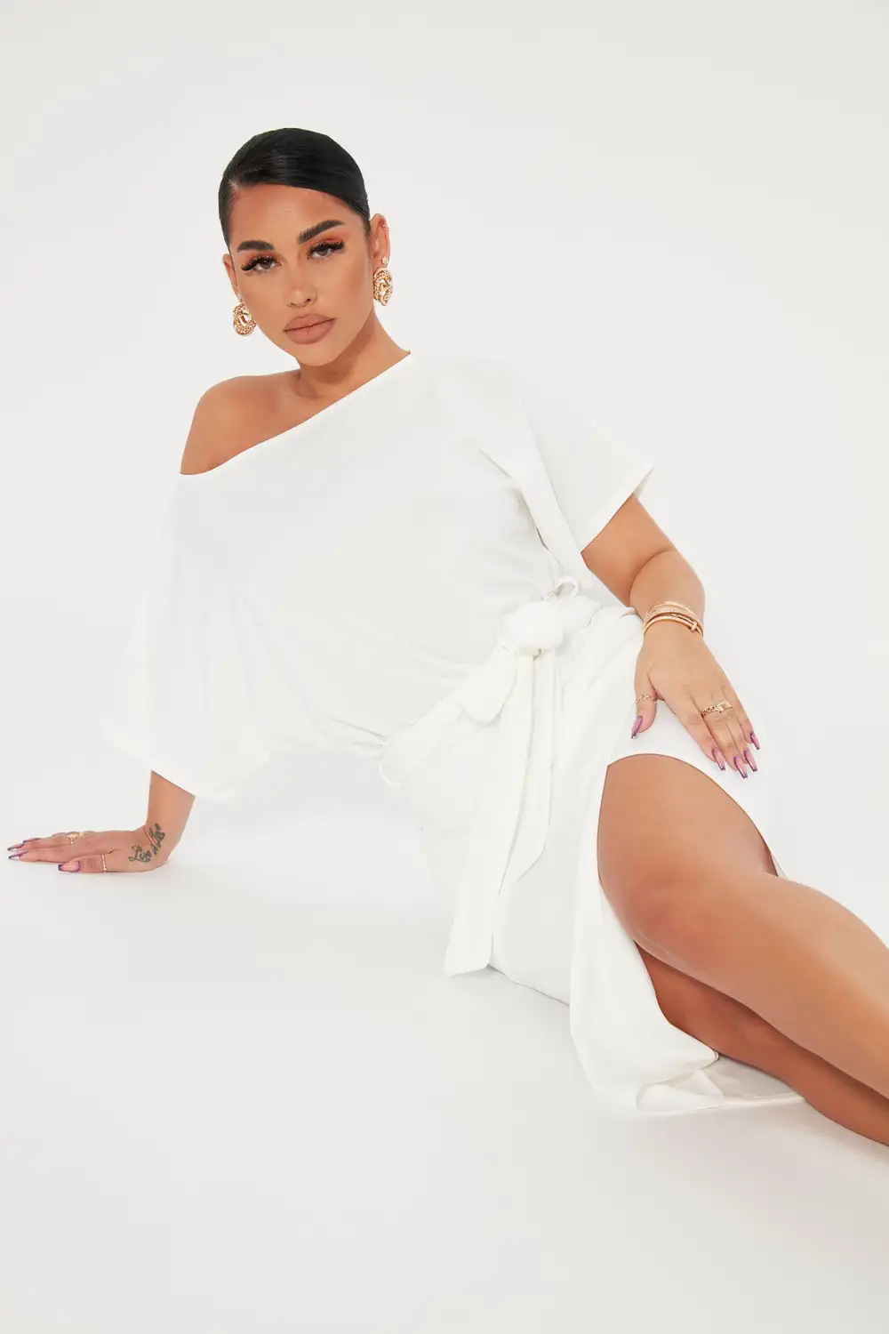 Please Hold Midi Dress - Ivory