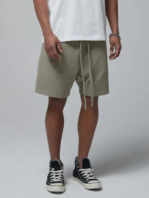 Utility Drawstring Cotton Blend Casual Shorts