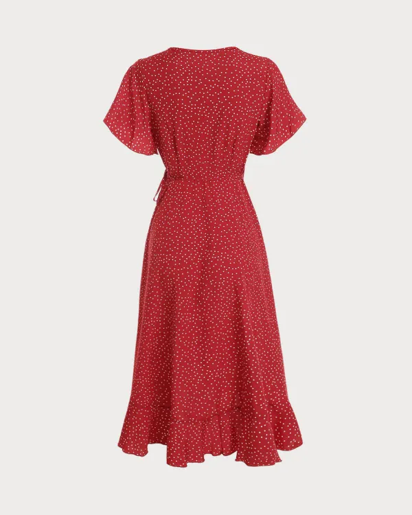 Ruffled Red Polka Dot Dress