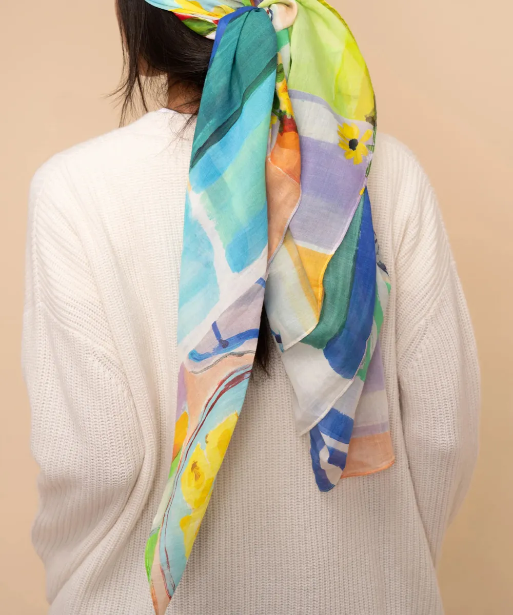Multi Casual Style Oversized Square Scarf Wrap