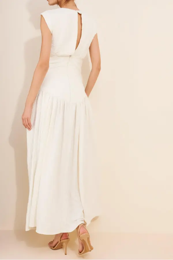 Pleated Sleeveless Maxi Dress