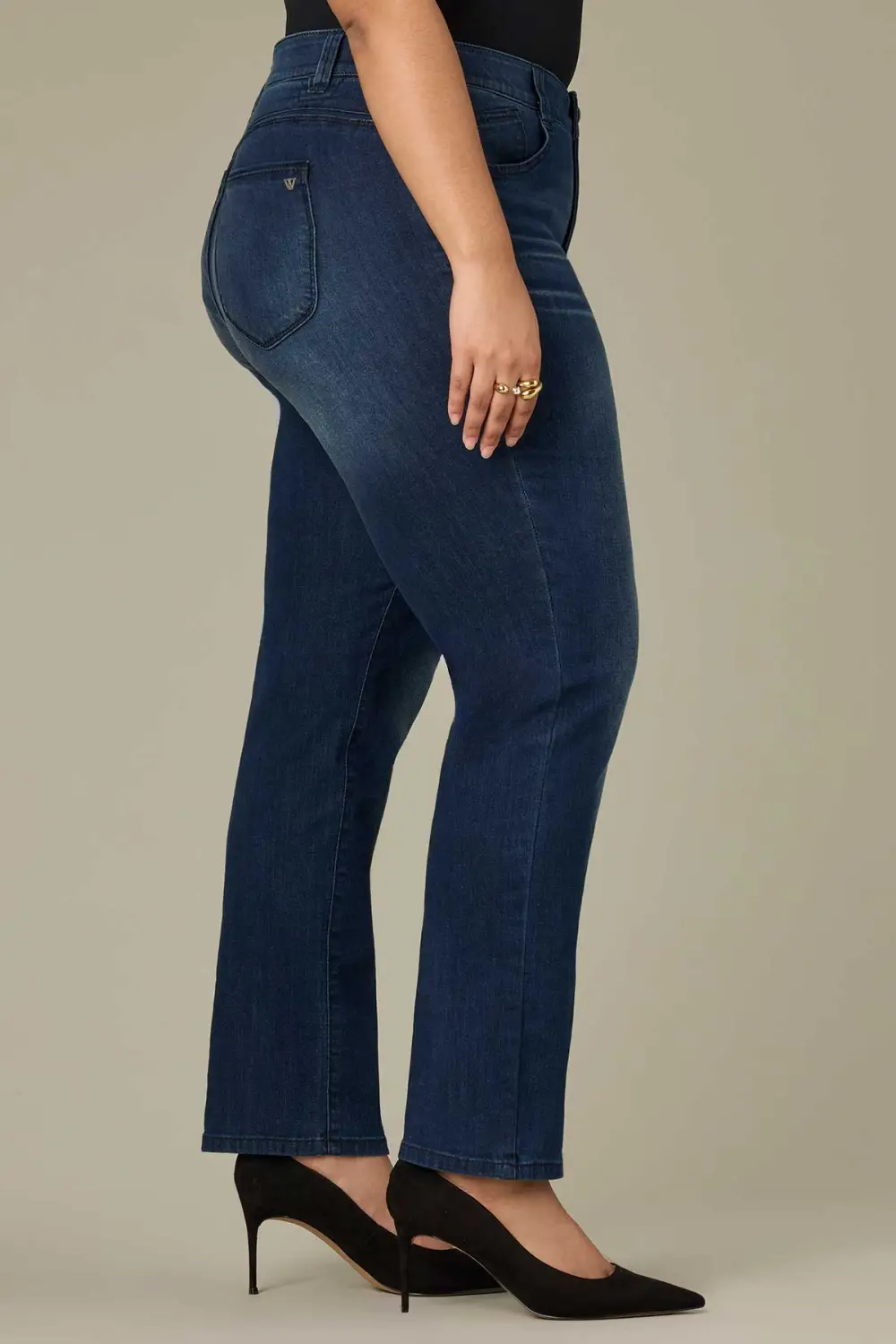Plus Size Mid Rise Straight Leg Jeans