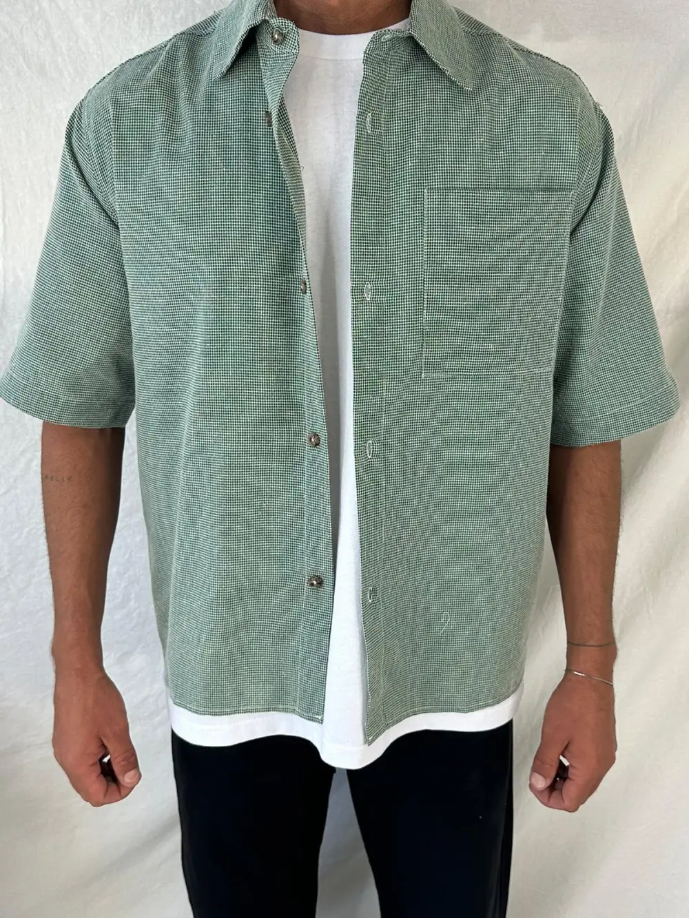 Casual Soft And Comfortable Green Plaid Shirt