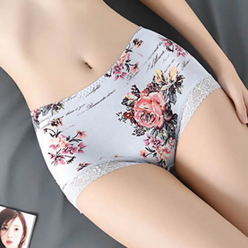 Plus Size Lace Trim Breathable Panty