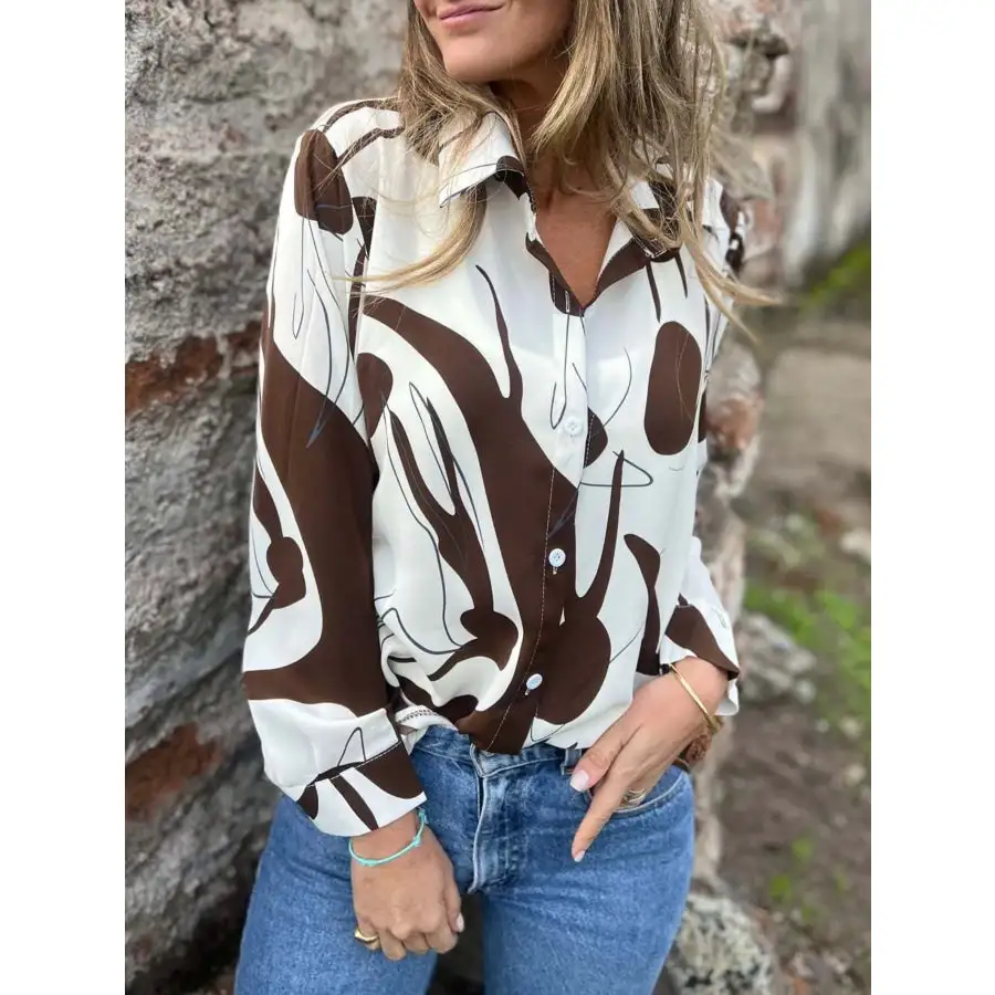 Retro Abstract Button Up Button Up Shirt