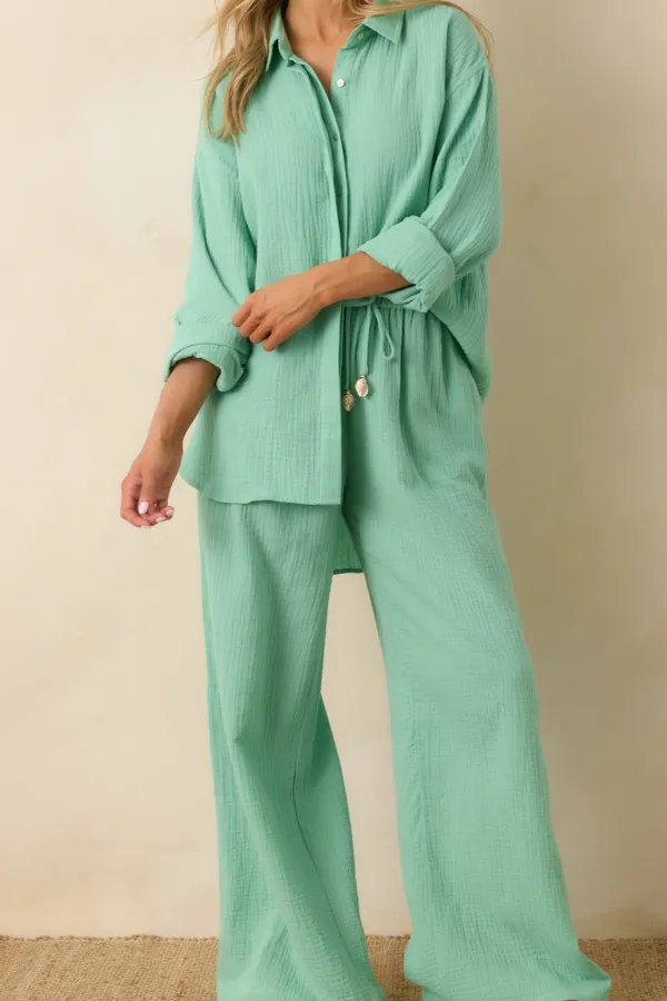 Seaglass Cotton Drawstring Pants