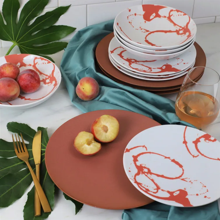 Euro Ceramica Nile Porcelain China Dinnerware Set - Service for 4