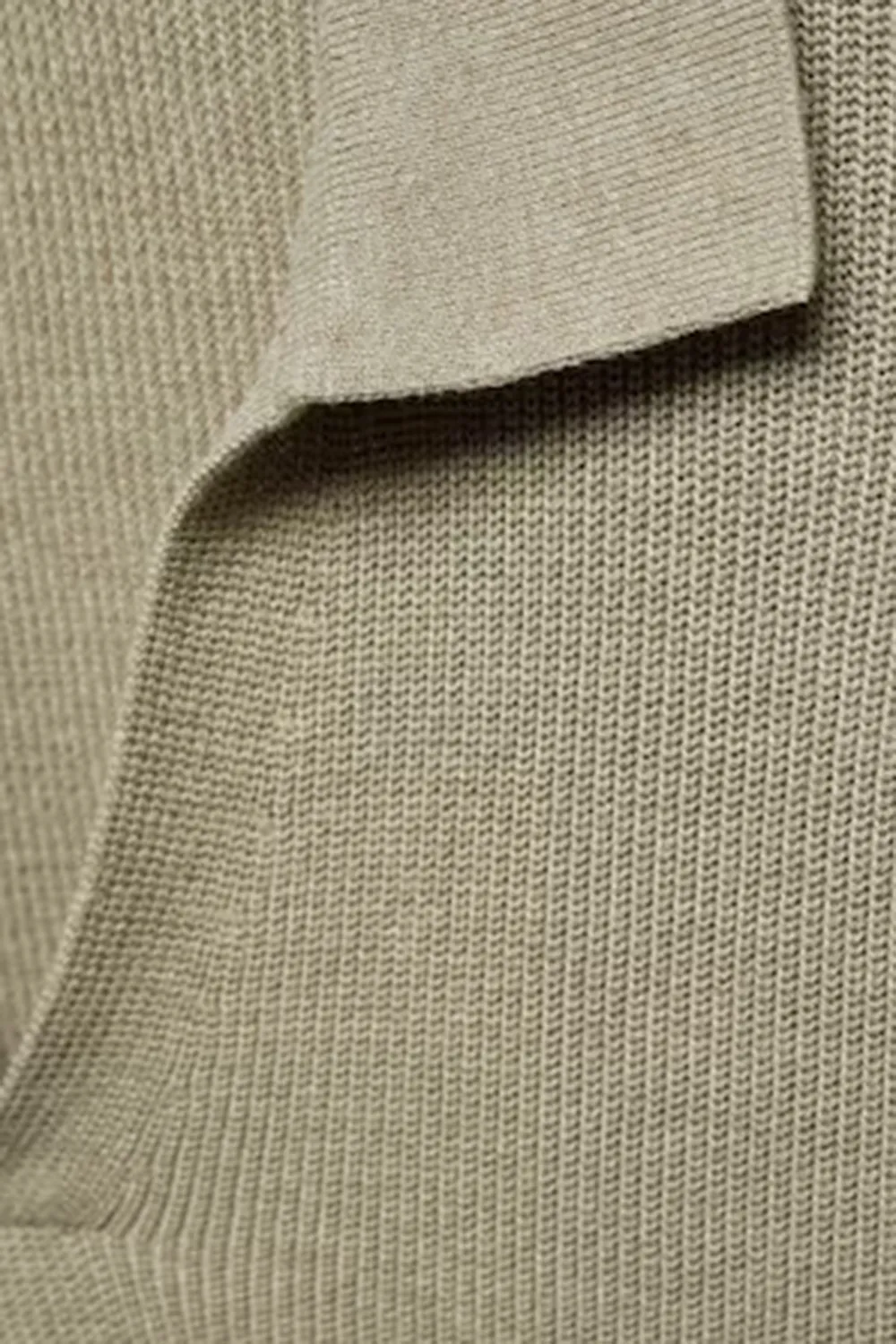 Ribbed Knit Polo Shirt