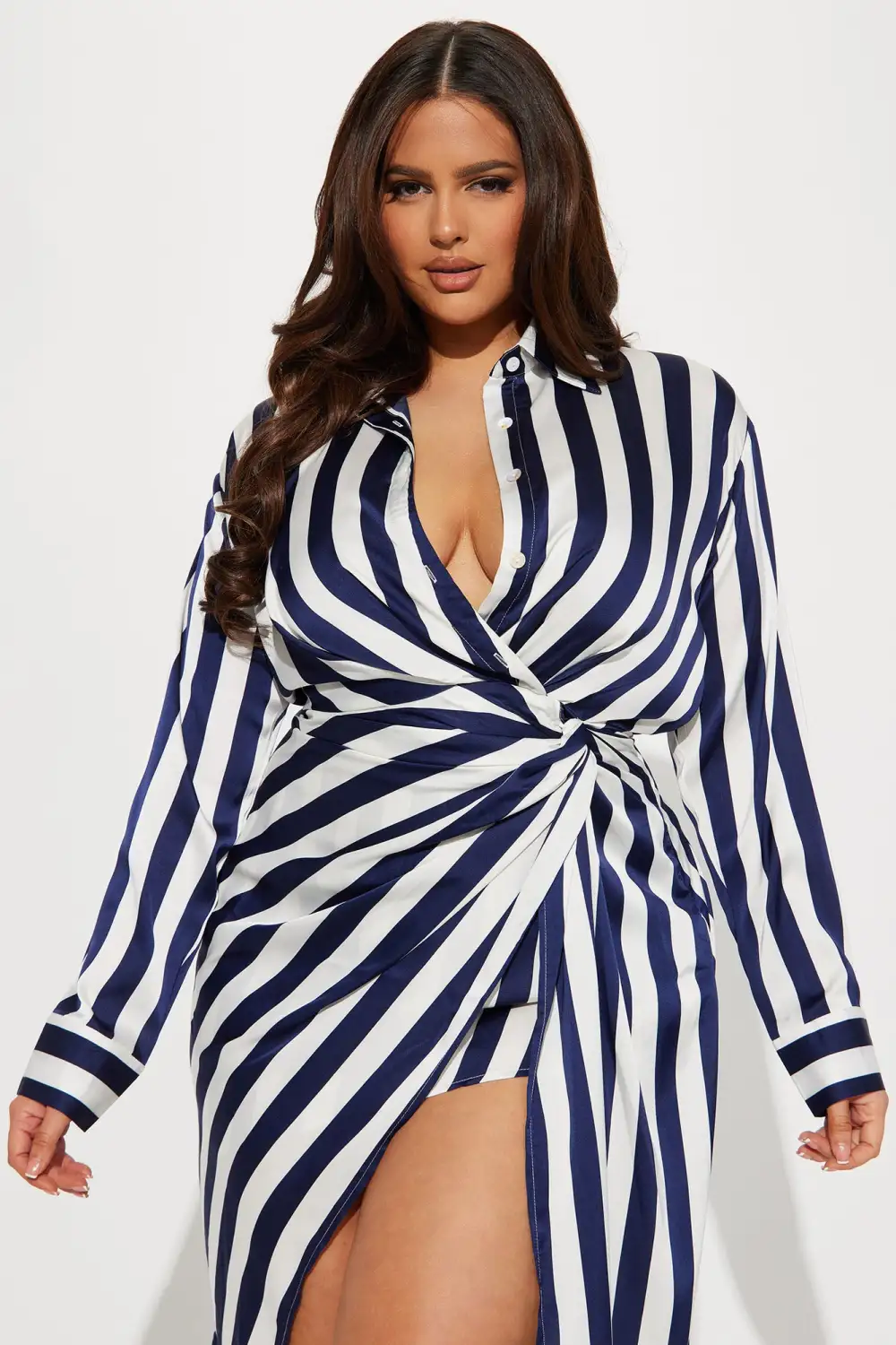 Unattached To You Midi Dress - Navy/combo
