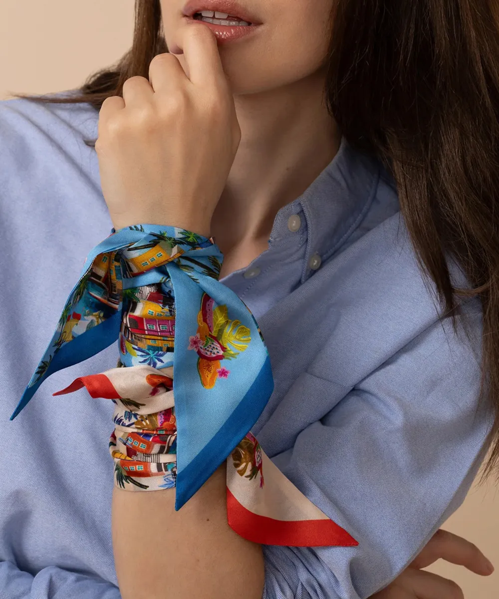 Art Graphic Casual Style Silk Ribbon Scarf