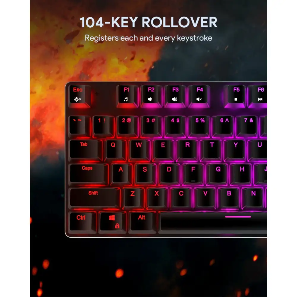 AUKEY KMG12 Mechanical Keyboard Brown Switches 104key with Gaming Software