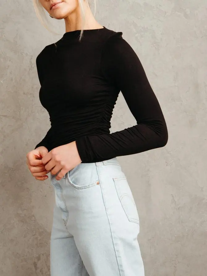 Ruched Long Sleeve Top