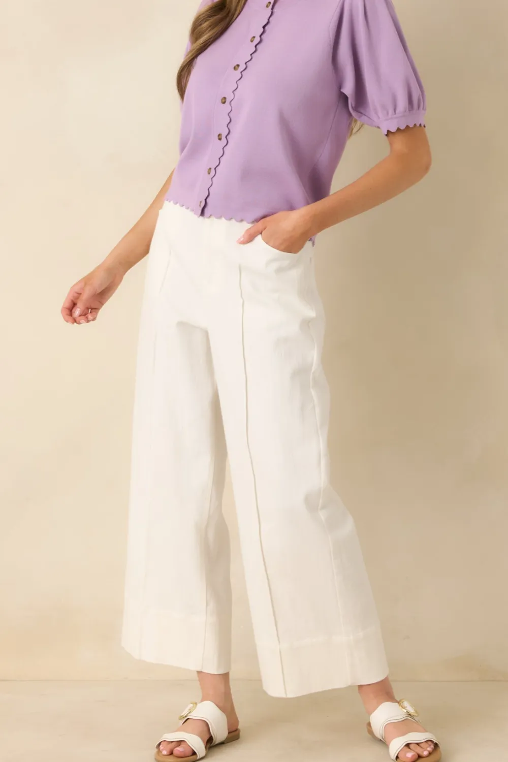 Cotton Wide Leg Casual Pants