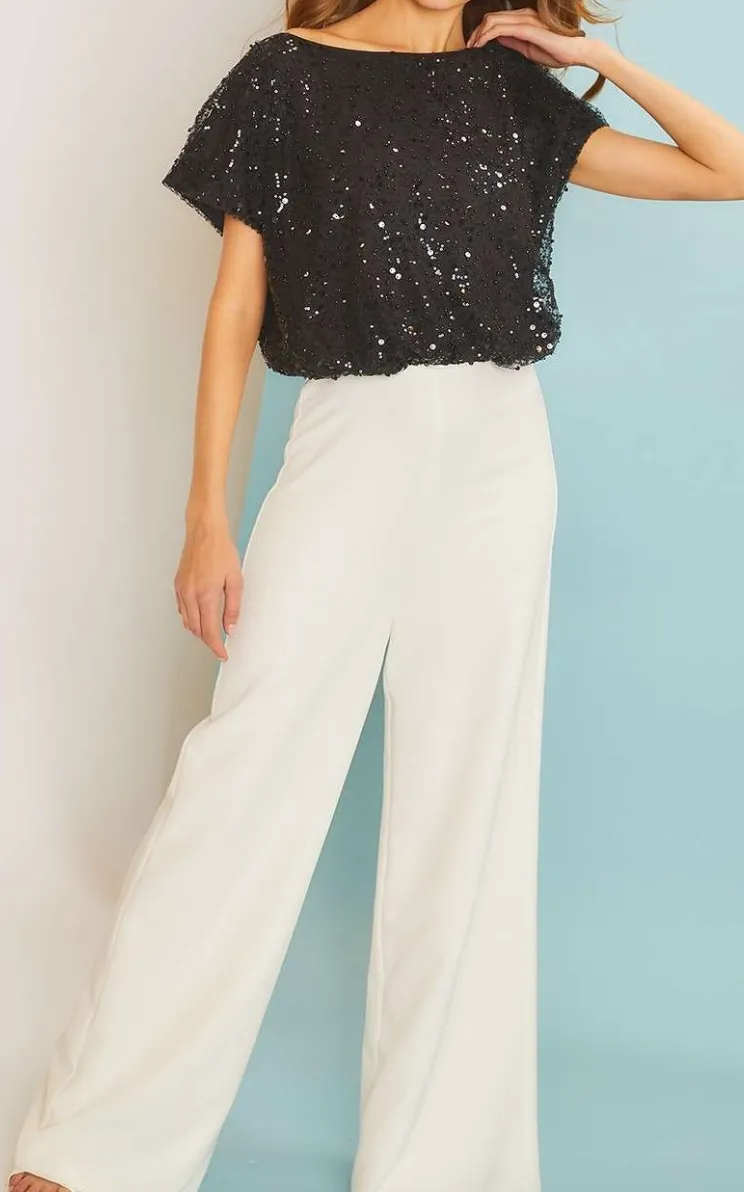 Sequin Pearl Boat Tee