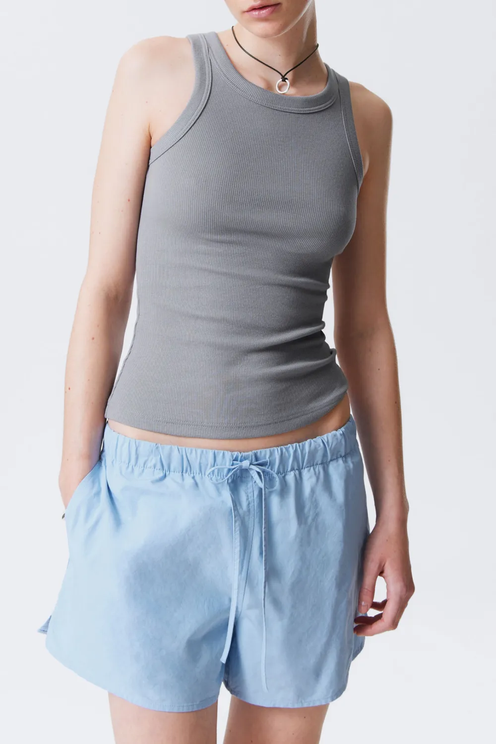 Rib Crew Neck Tank