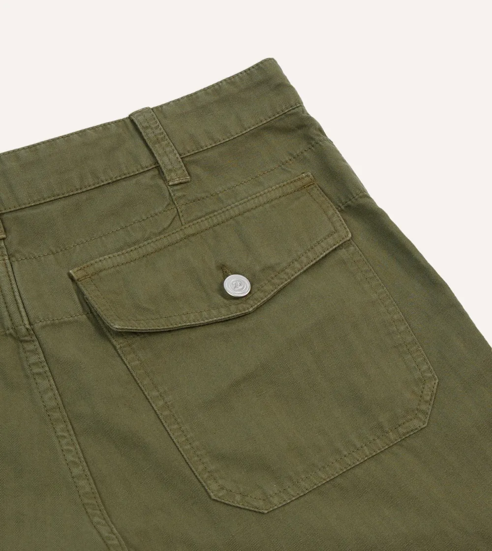 Olive Green Cargo Shorts