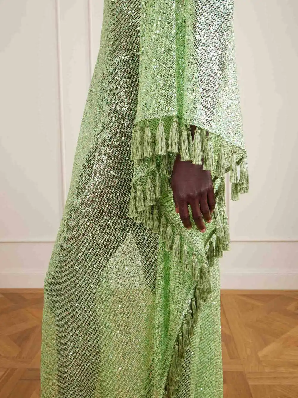 Sequin Deep V Neck Maxi Gown