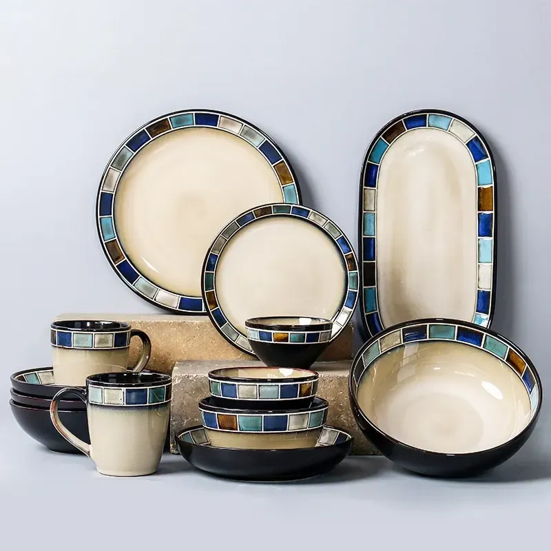 58pcs deluxe ceramic tableware set