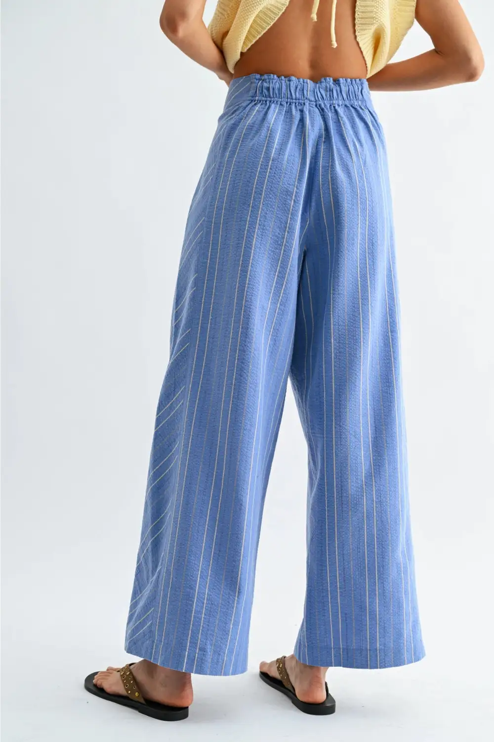 Pinstripe Wide Leg Work Pants