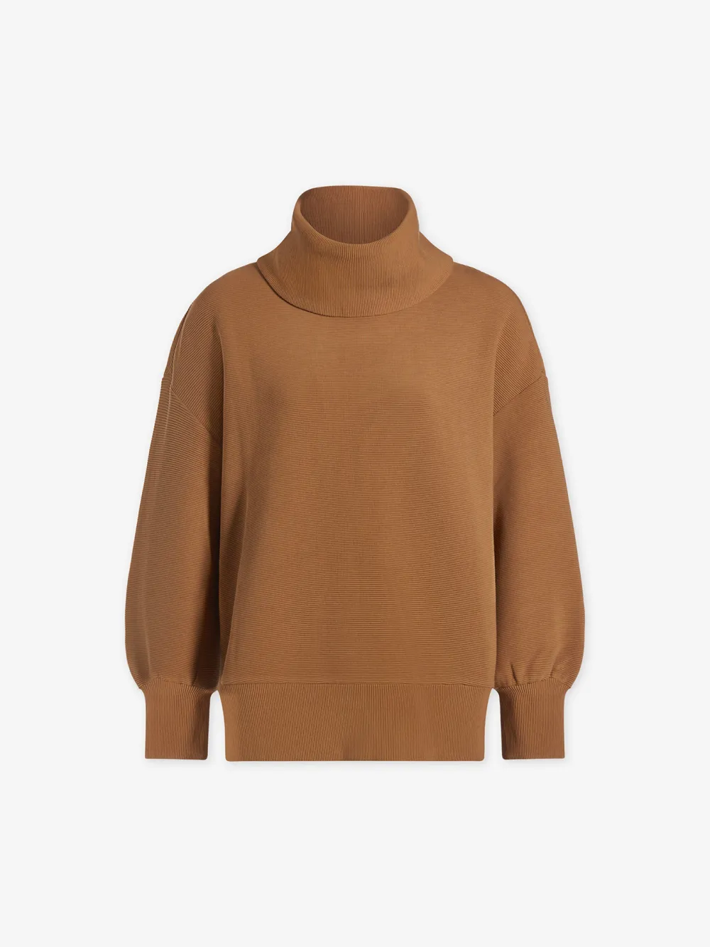 Casual Turtleneck Textured Knit Sweatshirt