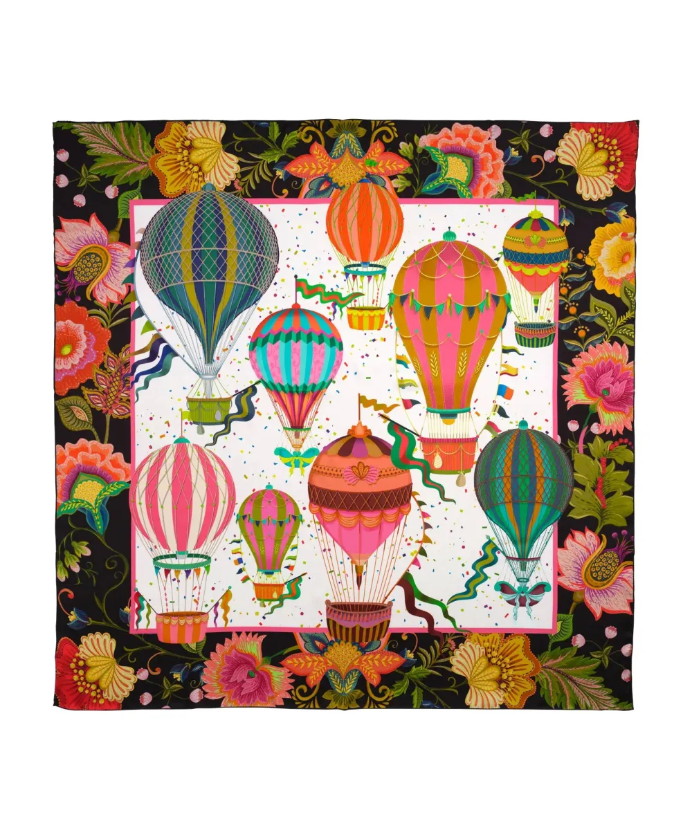 Slight Stretch Art Graphic Silk Square Scarf