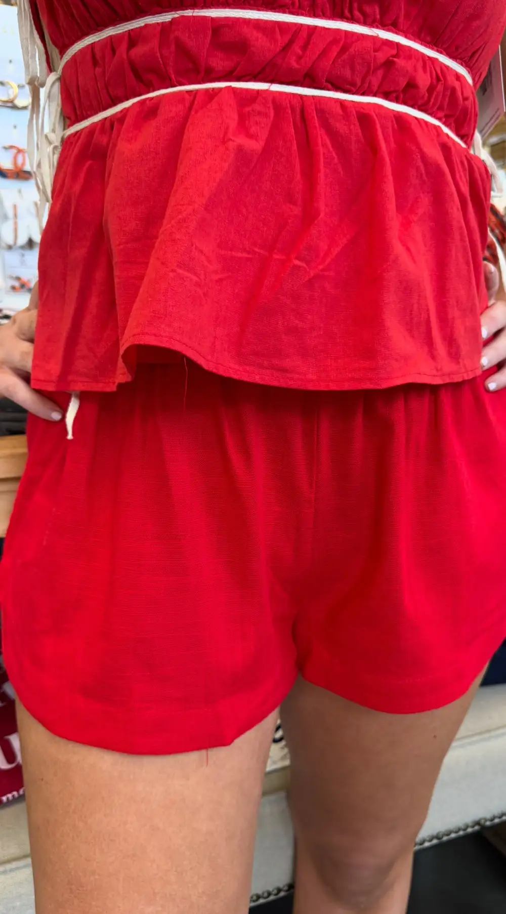 Roomy Linen Blend Casual Shorts