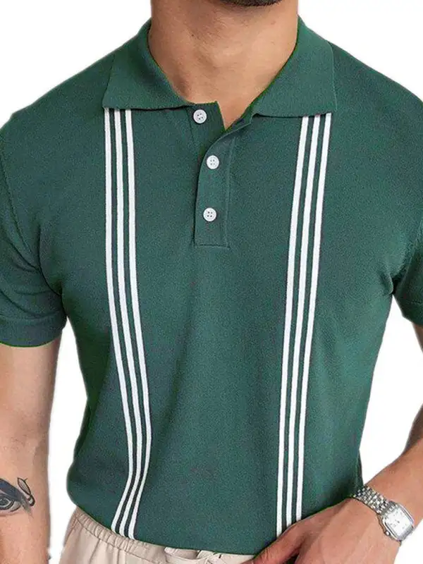 Slim Fit Striped Short Sleeve Shirt