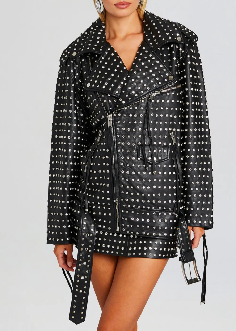 Embellished Leather Jacket