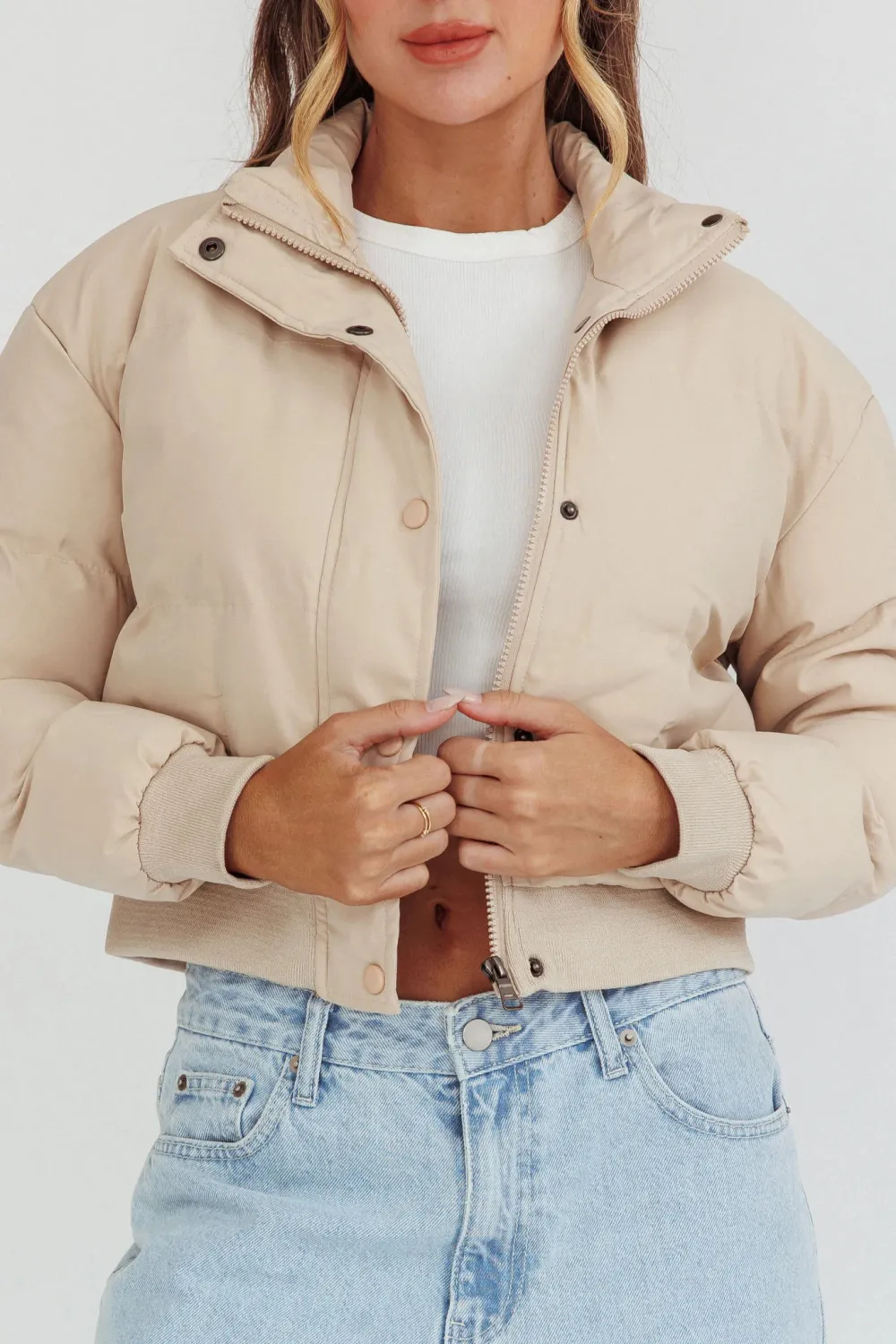 Slim Fit Solid Color Women's Warm Jacket
