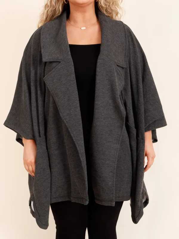 Dark gray loose fitting jacket