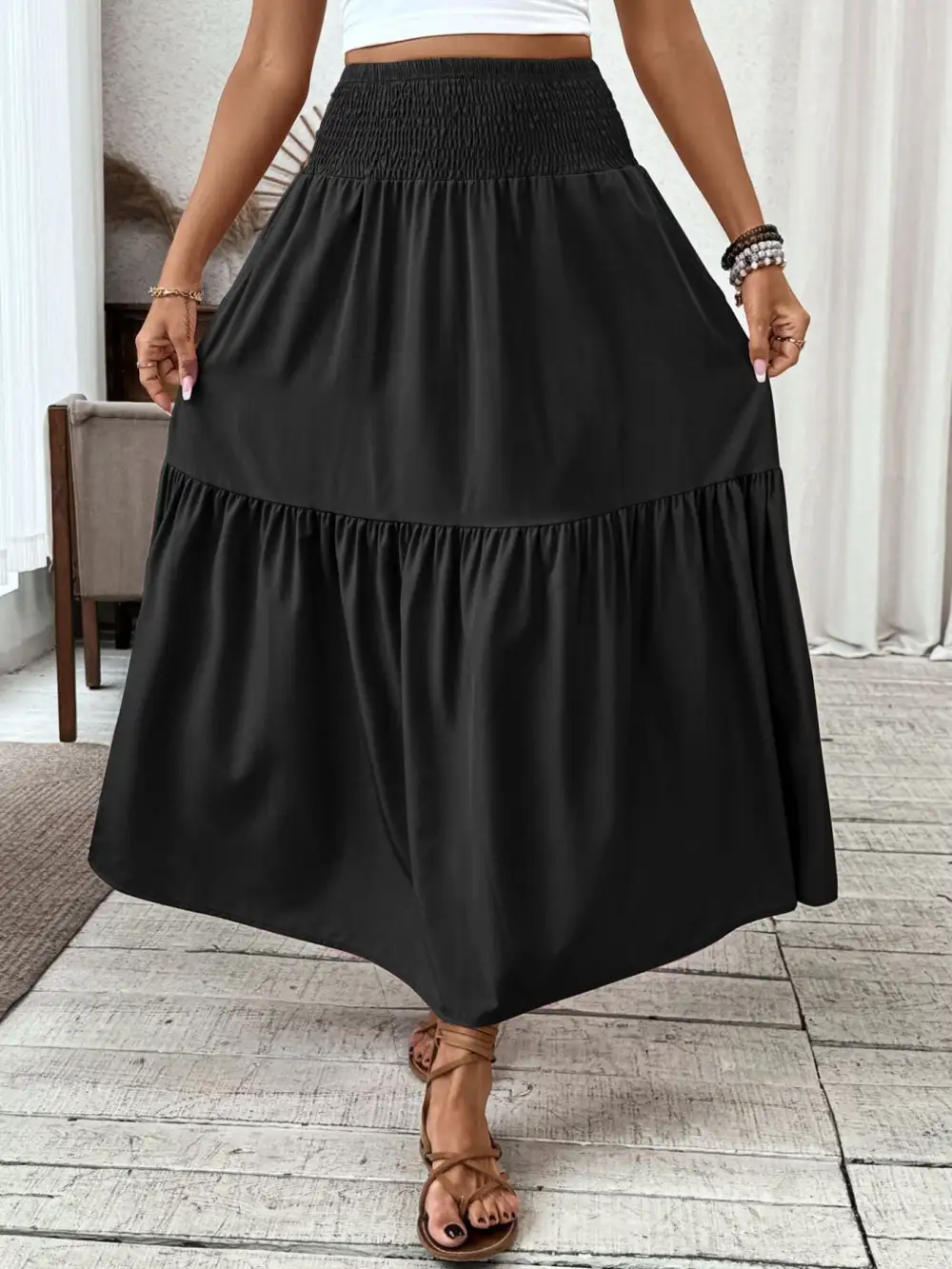 Tiered Smocked Skirt