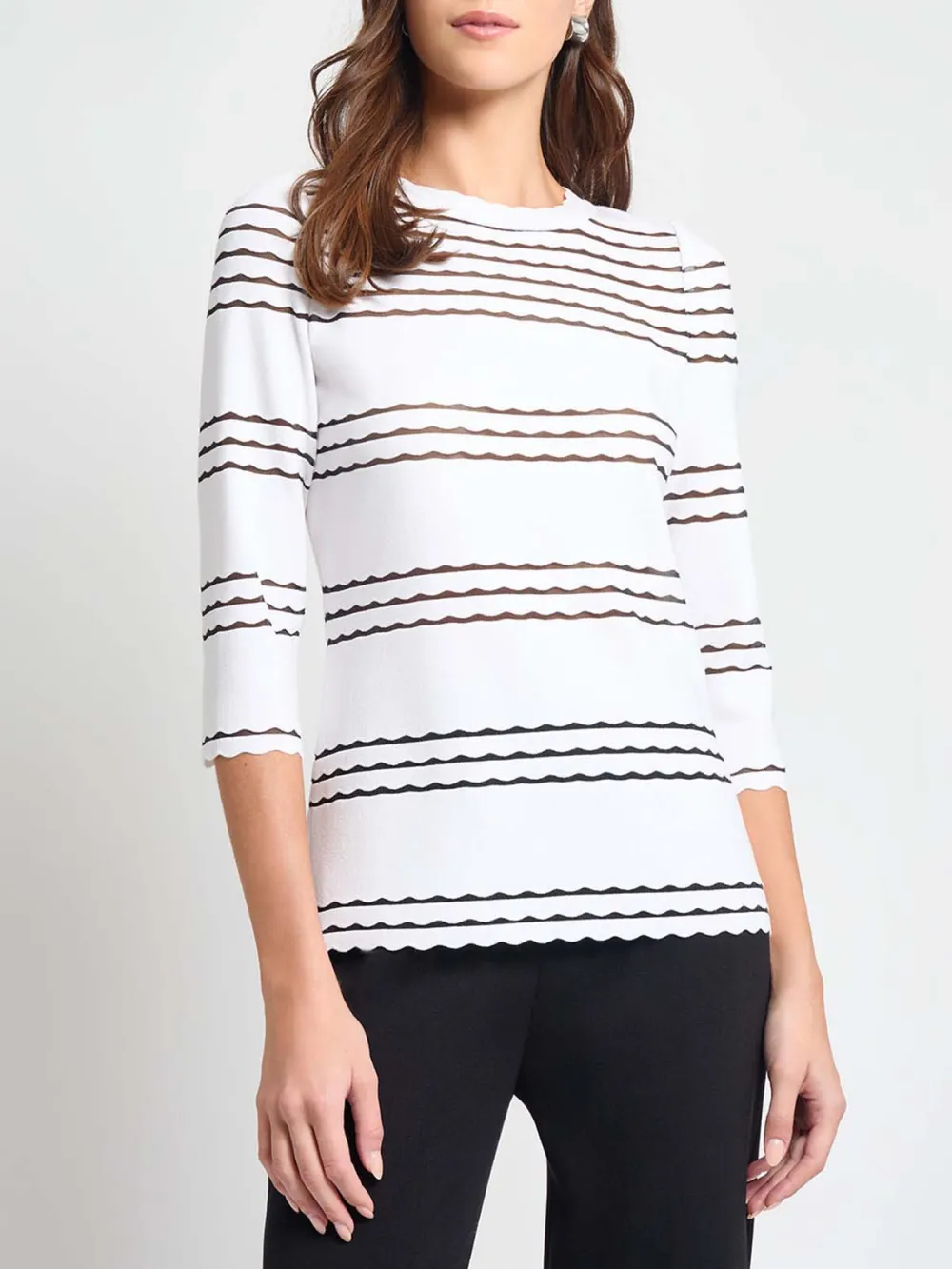Hollow Out Striped Tunic