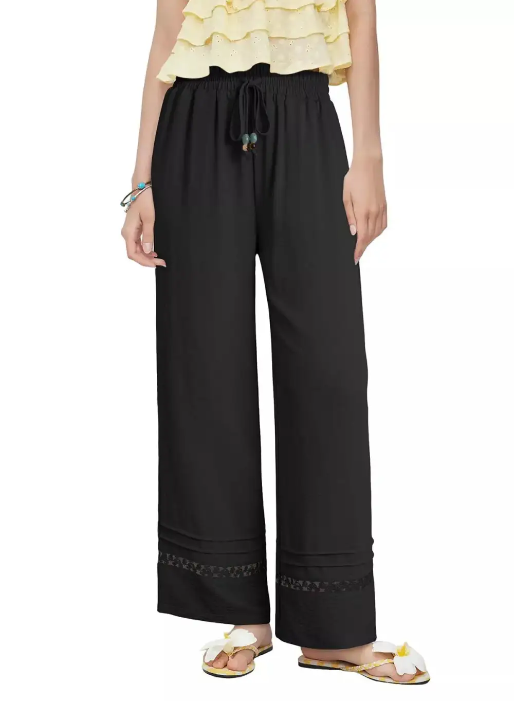 Casual Wide Leg Drawstring Pants