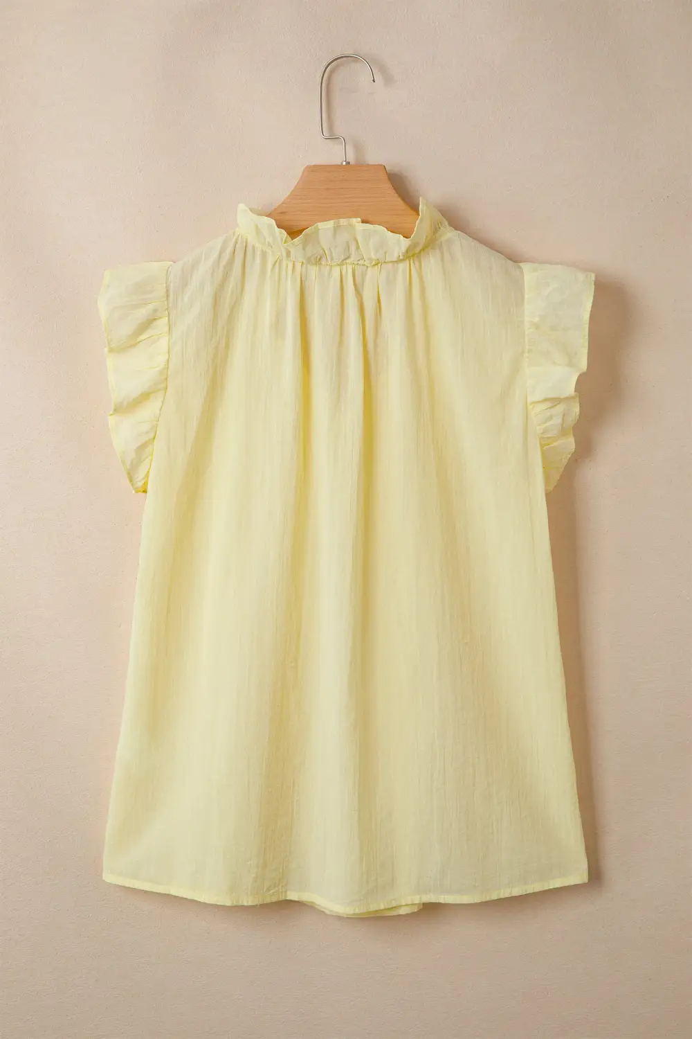 V Neck Ruffle Trim Sleeveless Shift Top