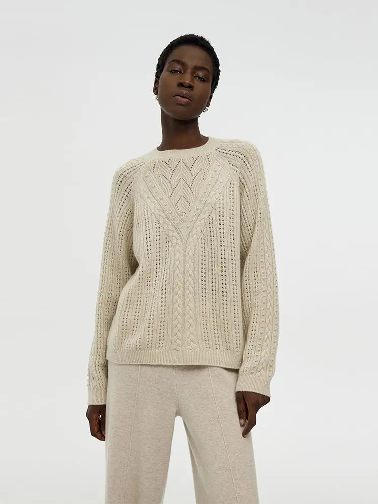 Cashmere Cable Knit Women Sweater