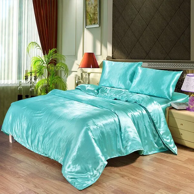 Luxury Satin Silk Duvet Cover 3 pcs Set