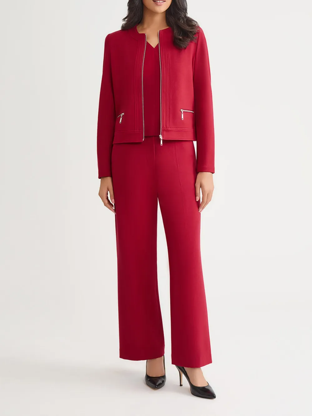 Round Neck Zipper Jacket