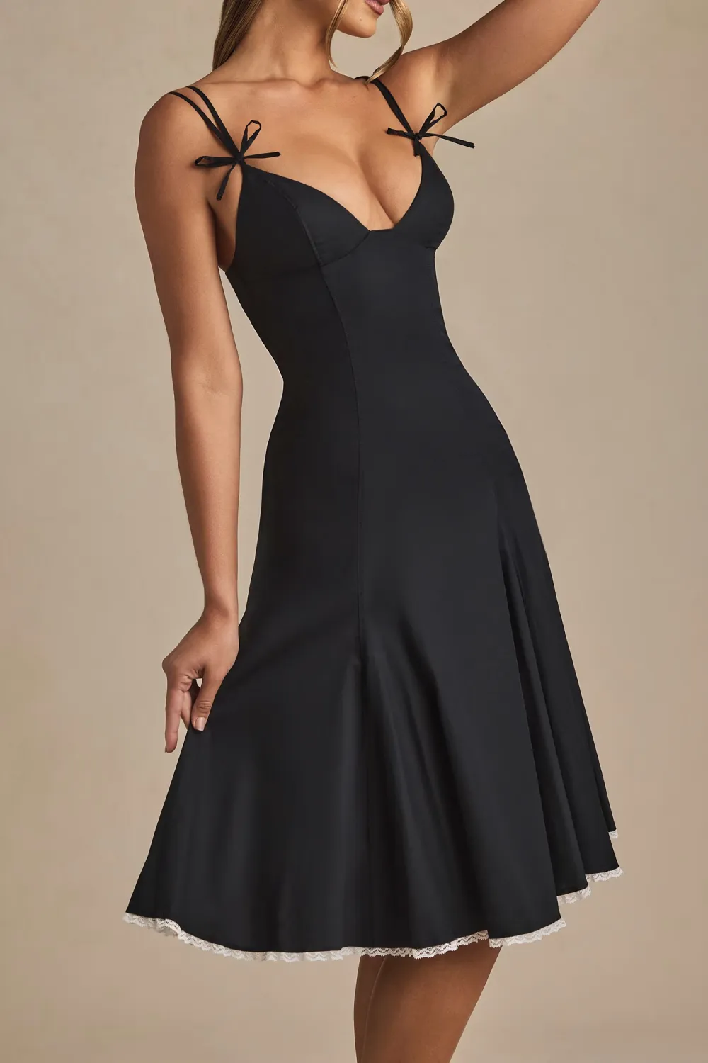 Pure Cotton Breathable Girly Bowknot Ladies Dress